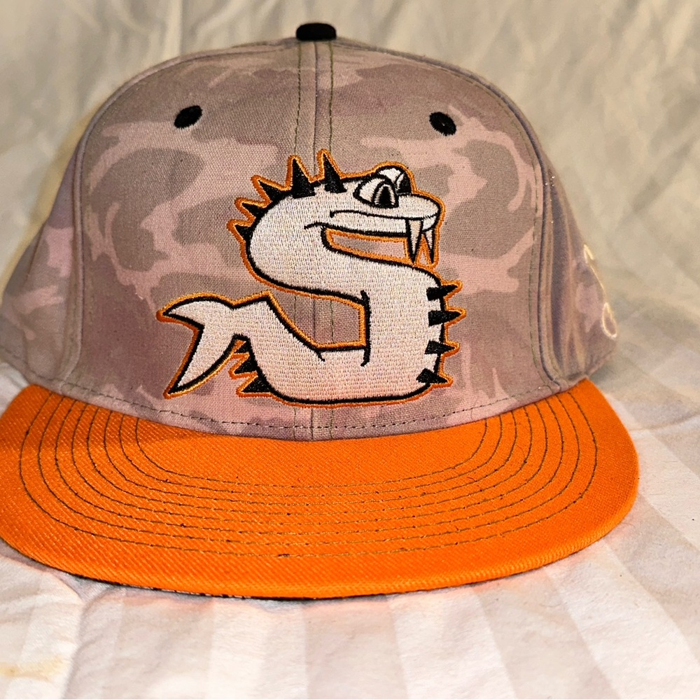 Grassroots Hat Limited Edition Camouflage Snapback Hat with Orange Brim